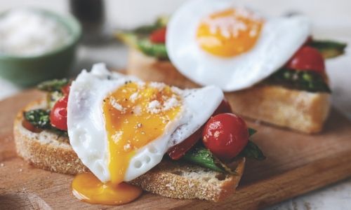 Soft Eggs With Prosciutto, Asparagus And Tomatoes